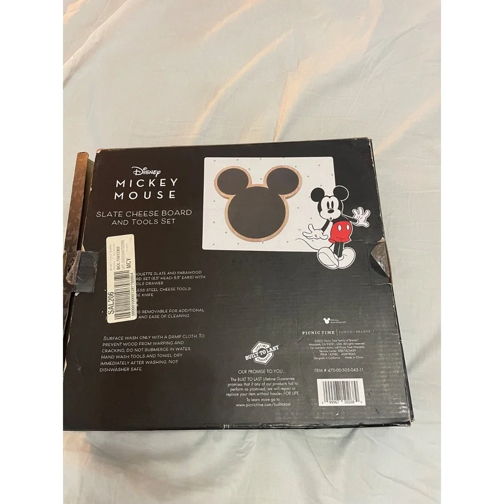 Disney Mickey Mouse Head Shaped Cheese Board With 3 Knife Set